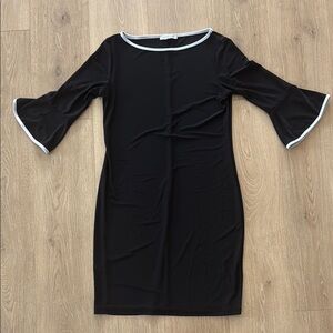 Annalee + Hope LBD Elegant Black Cocktail Dress with White Trim size Medium